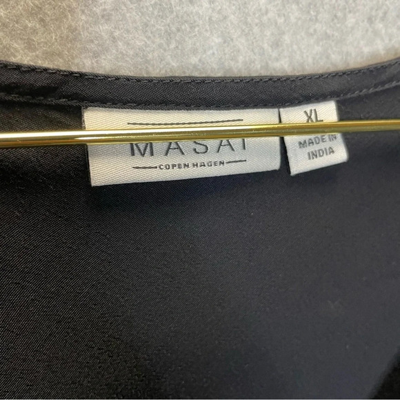 Masai Copenhagen Nebili Black Viscose V- Neck Midi Dress - Picture 4 of 6